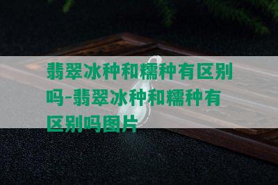 翡翠冰种和糯种有区别吗-翡翠冰种和糯种有区别吗图片