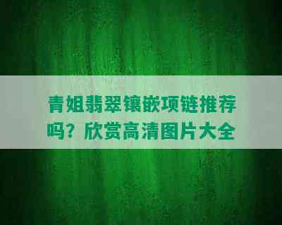 青姐翡翠镶嵌项链推荐吗？欣赏高清图片大全