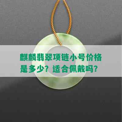 麒麟翡翠项链小号价格是多少？适合佩戴吗？