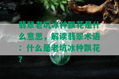 翡翠老坑冰种飘花是什么意思，解读翡翠术语：什么是老坑冰种飘花？