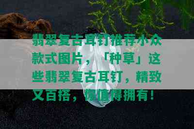 翡翠复古耳钉推荐小众款式图片，「种草」这些翡翠复古耳钉，精致又百搭，你值得拥有！