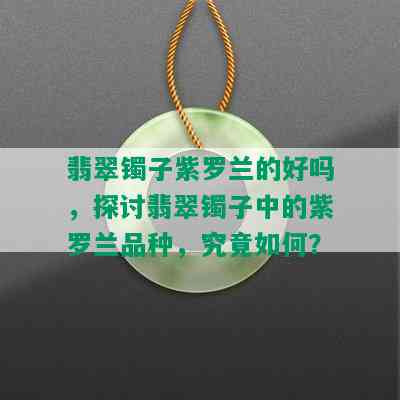 翡翠镯子紫罗兰的好吗，探讨翡翠镯子中的紫罗兰品种，究竟如何？