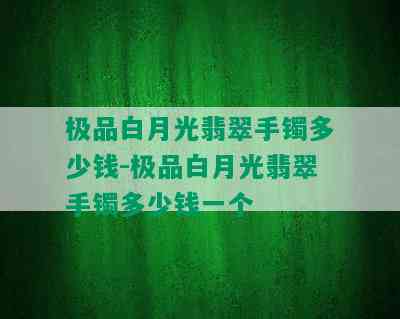 极品白月光翡翠手镯多少钱-极品白月光翡翠手镯多少钱一个