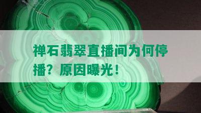 禅石翡翠直播间为何停播？原因曝光！