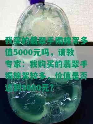 我买的翡翠手镯棉絮多值5000元吗，请教专家：我购买的翡翠手镯棉絮较多，价值是否达到5000元？