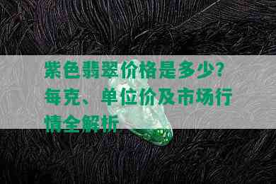 紫色翡翠价格是多少？每克、单位价及市场行情全解析