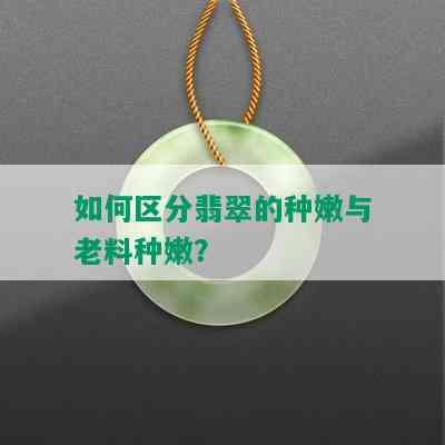 如何区分翡翠的种嫩与老料种嫩？