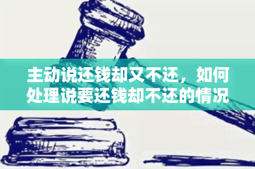 主动说还钱却又不还，如何处理说要还钱却不还的情况？