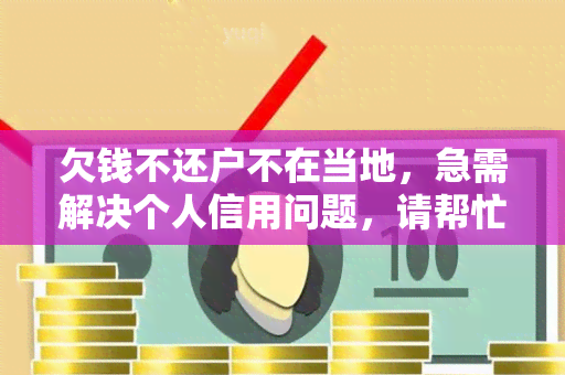 欠钱不还户不在当地，急需解决个人信用问题，请帮忙找到合适的解决方案