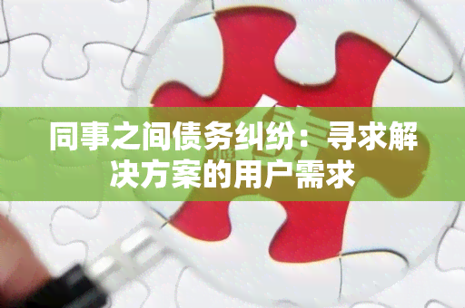 同事之间债务纠纷：寻求解决方案的用户需求