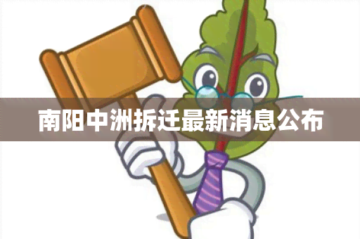 南阳中洲拆迁最新消息公布