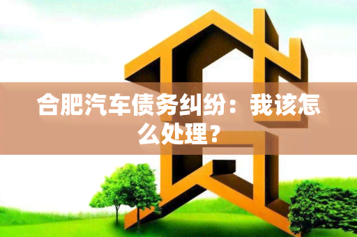 合肥汽车债务纠纷：我该怎么处理？