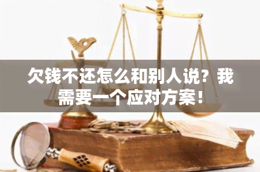 欠钱不还怎么和别人说？我需要一个应对方案！