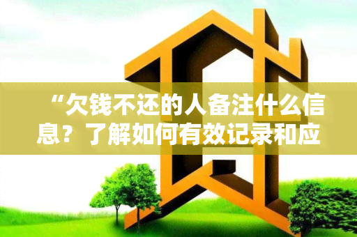 “欠钱不还的人备注什么信息？了解如何有效记录和应对拖欠债务的个人资料”