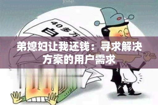 弟媳妇让我还钱：寻求解决方案的用户需求