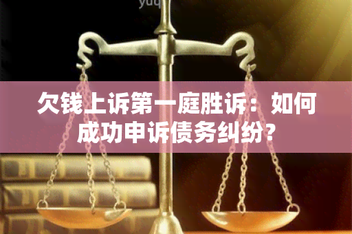 欠钱上诉之一庭胜诉：如何成功申诉债务纠纷？