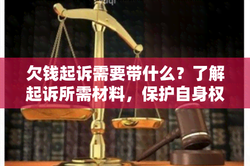 欠钱起诉需要带什么？了解起诉所需材料，保护自身权益