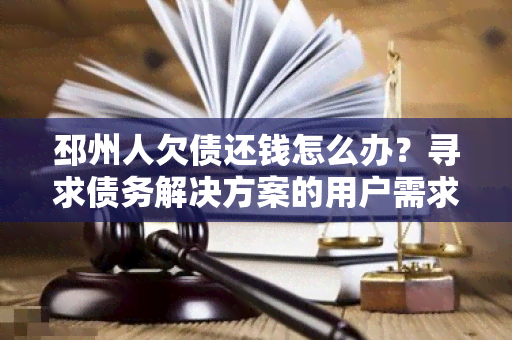 邳州人欠债还钱怎么办？寻求债务解决方案的用户需求