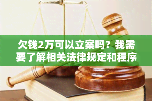 欠钱2万可以立案吗？我需要了解相关法律规定和程序要求