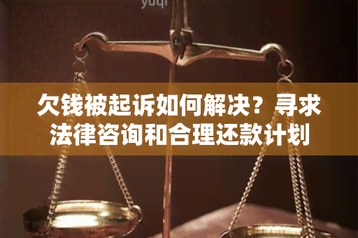 欠钱被起诉如何解决？寻求法律咨询和合理还款计划