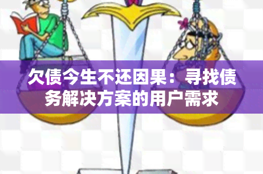 欠债今生不还因果：寻找债务解决方案的用户需求