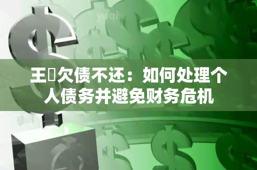 王玥欠债不还：如何处理个人债务并避免财务危机