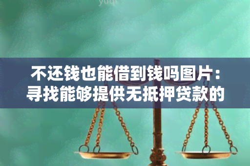 不还钱也能借到钱吗图片：寻找能够提供无抵押贷款的金融服务公司