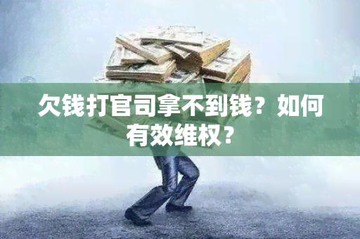 欠钱打官司拿不到钱？如何有效 *** ？