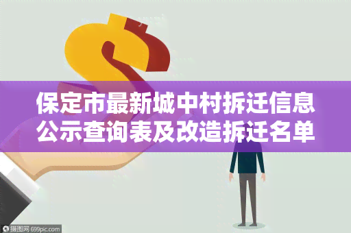 保定市最新城中村拆迁信息公示查询表及改造拆迁名单