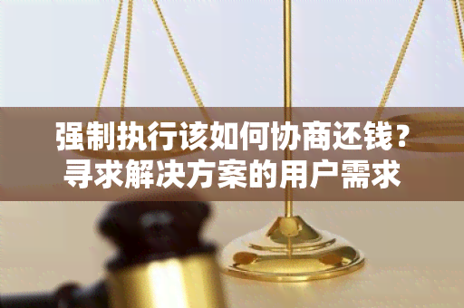 强制执行该如何协商还钱？寻求解决方案的用户需求