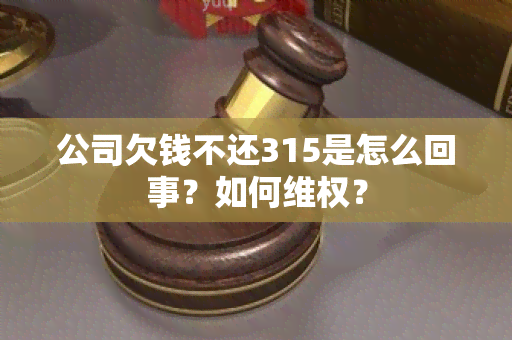 公司欠钱不还315是怎么回事？如何 *** ？