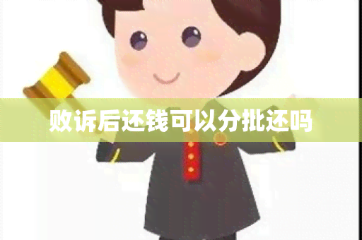 败诉后还钱可以分批还吗