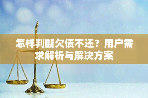 怎样判断欠债不还？用户需求解析与解决方案