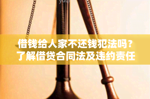 借钱给人家不还钱犯法吗？了解借贷合同法及违约责任