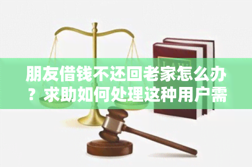 朋友借钱不还回老家怎么办？求助如何处理这种用户需求