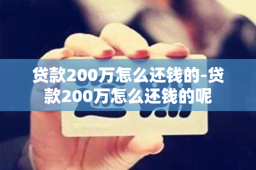 贷款200万怎么还钱的-贷款200万怎么还钱的呢