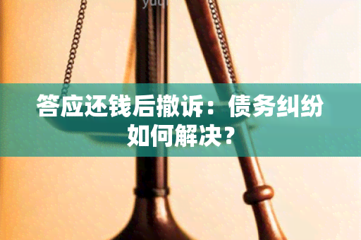 答应还钱后撤诉：债务纠纷如何解决？