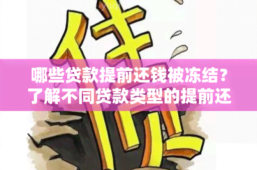 哪些贷款提前还钱被冻结？了解不同贷款类型的提前还款限制