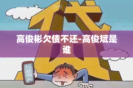 高俊彬欠债不还-高俊斌是谁