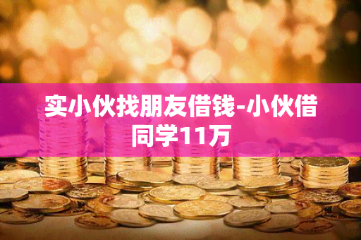 实小伙找朋友借钱-小伙借同学11万