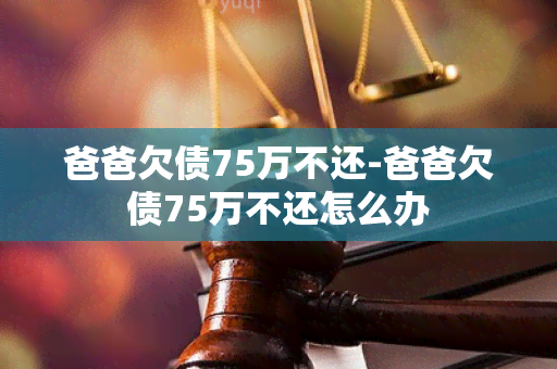 爸爸欠债75万不还-爸爸欠债75万不还怎么办