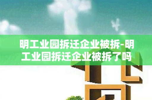 明工业园拆迁企业被拆-明工业园拆迁企业被拆了吗