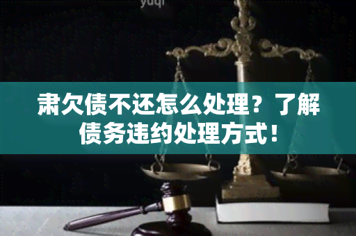 肃欠债不还怎么处理？了解债务违约处理方式！