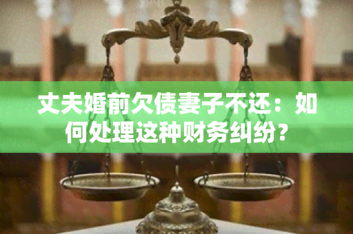 丈夫婚前欠债妻子不还：如何处理这种财务纠纷？