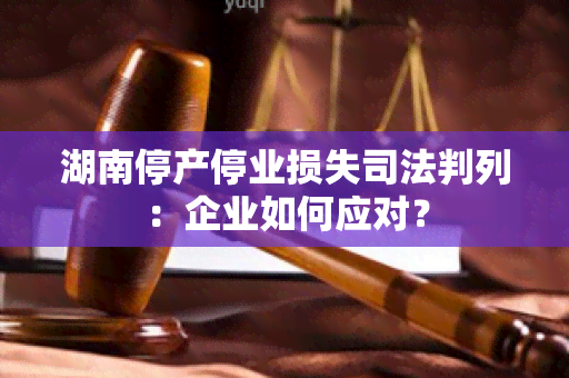 湖南停产停业损失司法判列：企业如何应对？