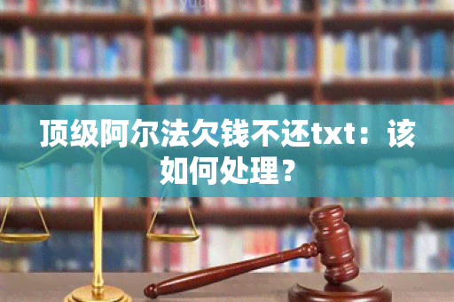 顶级阿尔法欠钱不还txt：该如何处理？