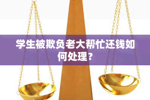 学生被欺负老大帮忙还钱如何处理？