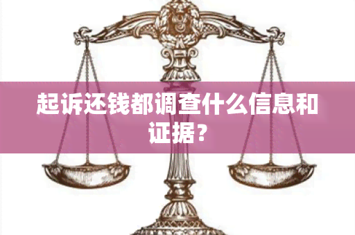 起诉还钱都调查什么信息和证据？