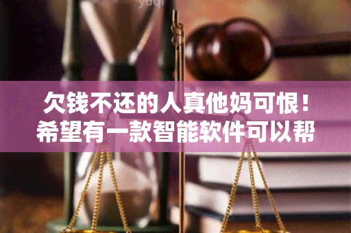 欠钱不还的人 *** 可恨！希望有一款智能软件可以帮我追踪和管理债务信息