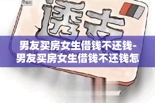 男友买房女生借钱不还钱-男友买房女生借钱不还钱怎么办